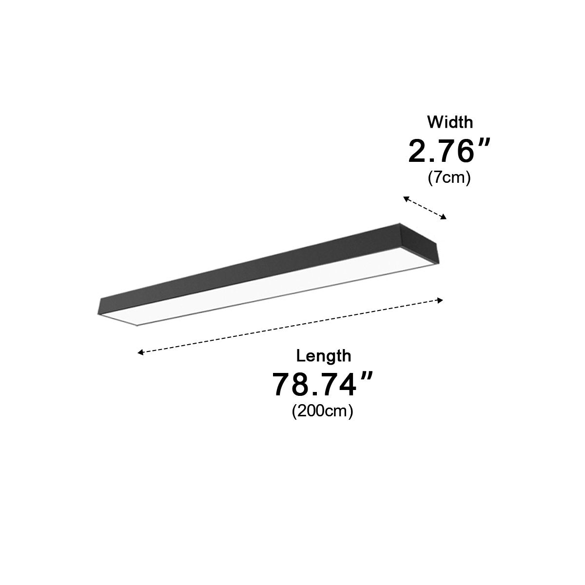Pendant Light Aluminium LED 200.0 cm Black Office Meeting Room Linear Hanging Ceiling Light Minimalist Kitchen Island Fixture | Thomler