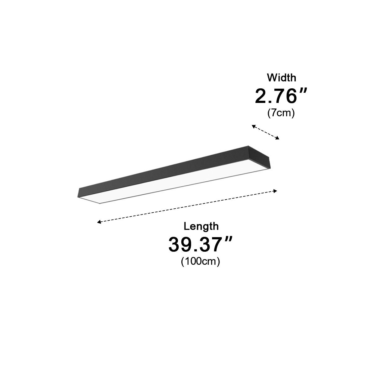 Pendant Light Aluminium LED 200.0 cm Black Office Meeting Room Linear Hanging Ceiling Light Minimalist Kitchen Island Fixture | Thomler