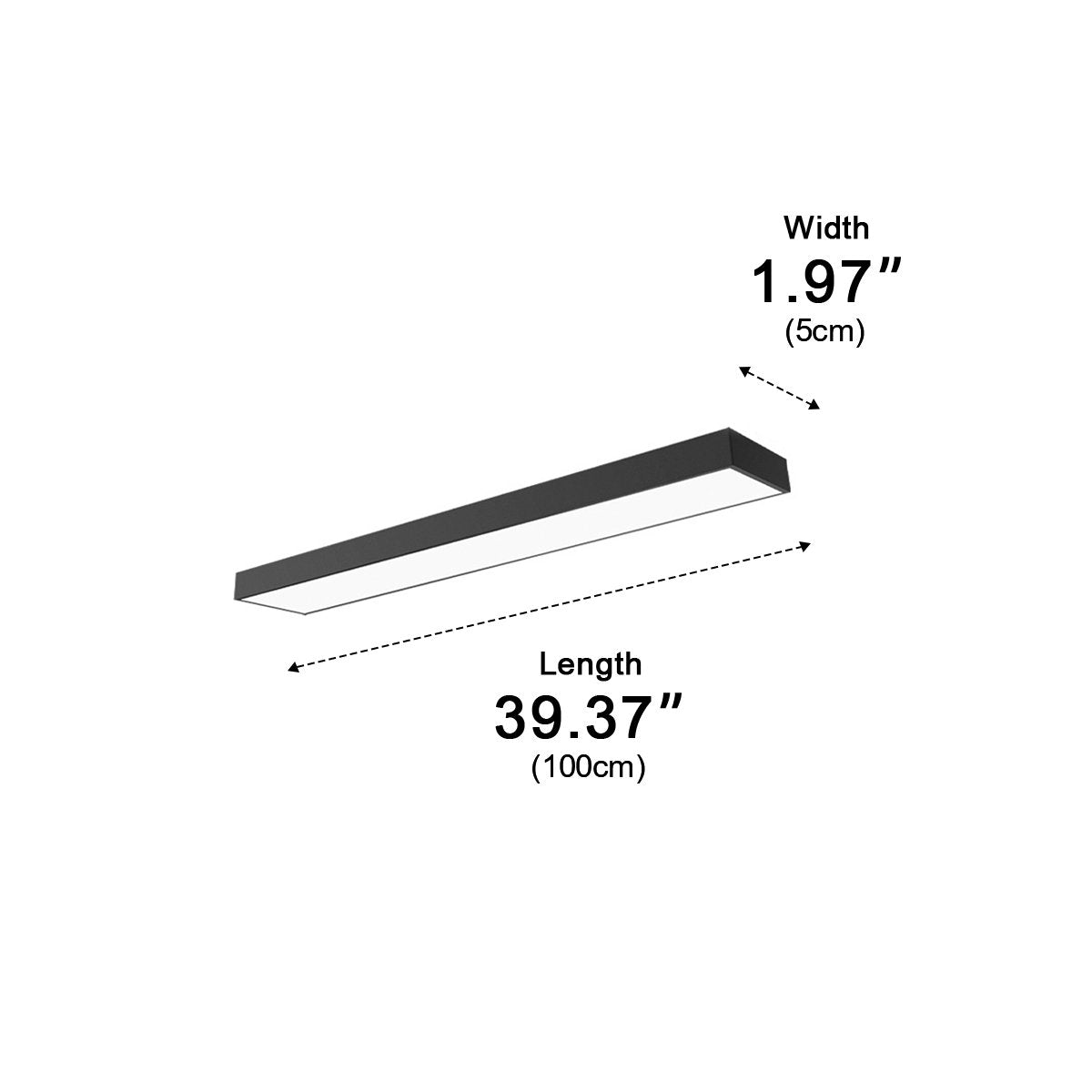 Pendant Light Aluminium LED 200.0 cm Black Office Meeting Room Linear Hanging Ceiling Light Minimalist Kitchen Island Fixture | Thomler