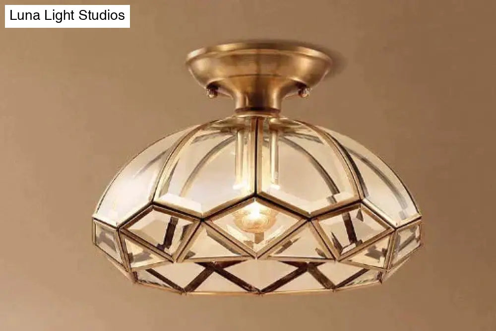 Copper Flush-Mount LED Ceiling Light Fixture for Hallways, Entryways, Bedrooms – Single-Lamp Minimalist Design with E27 Socket | Thomler