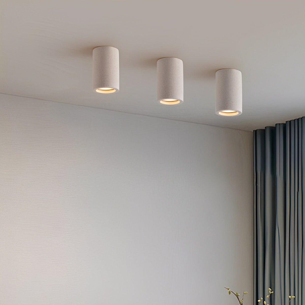 Surface Spotlight Aluminium Concrete Look 7W Grey Ceiling Kitchen Bedroom GU10 Industrial Minimalist Lighting | Thomler