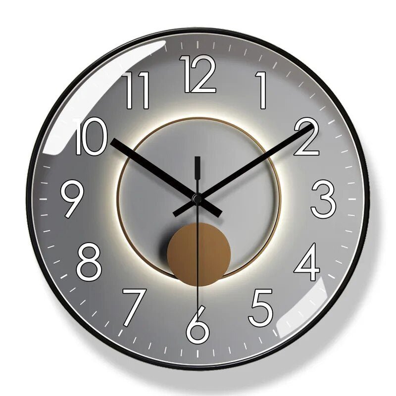 Round Wall Clock Silent Quartz Movement – Modern Minimalist Black & White Timepiece for Home Office, Kitchen, Bedroom – Clear Numbered | Thomler