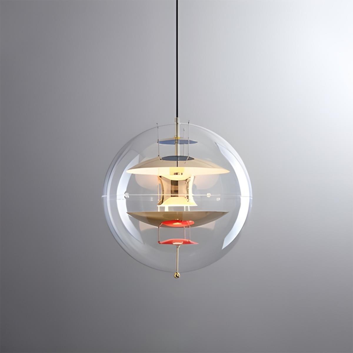 Pendant Light Acrylic Globe 40.0 cm Gold LED Dining Room Kitchen Island Hanging Ceiling Lamp Adjustable | Thomler