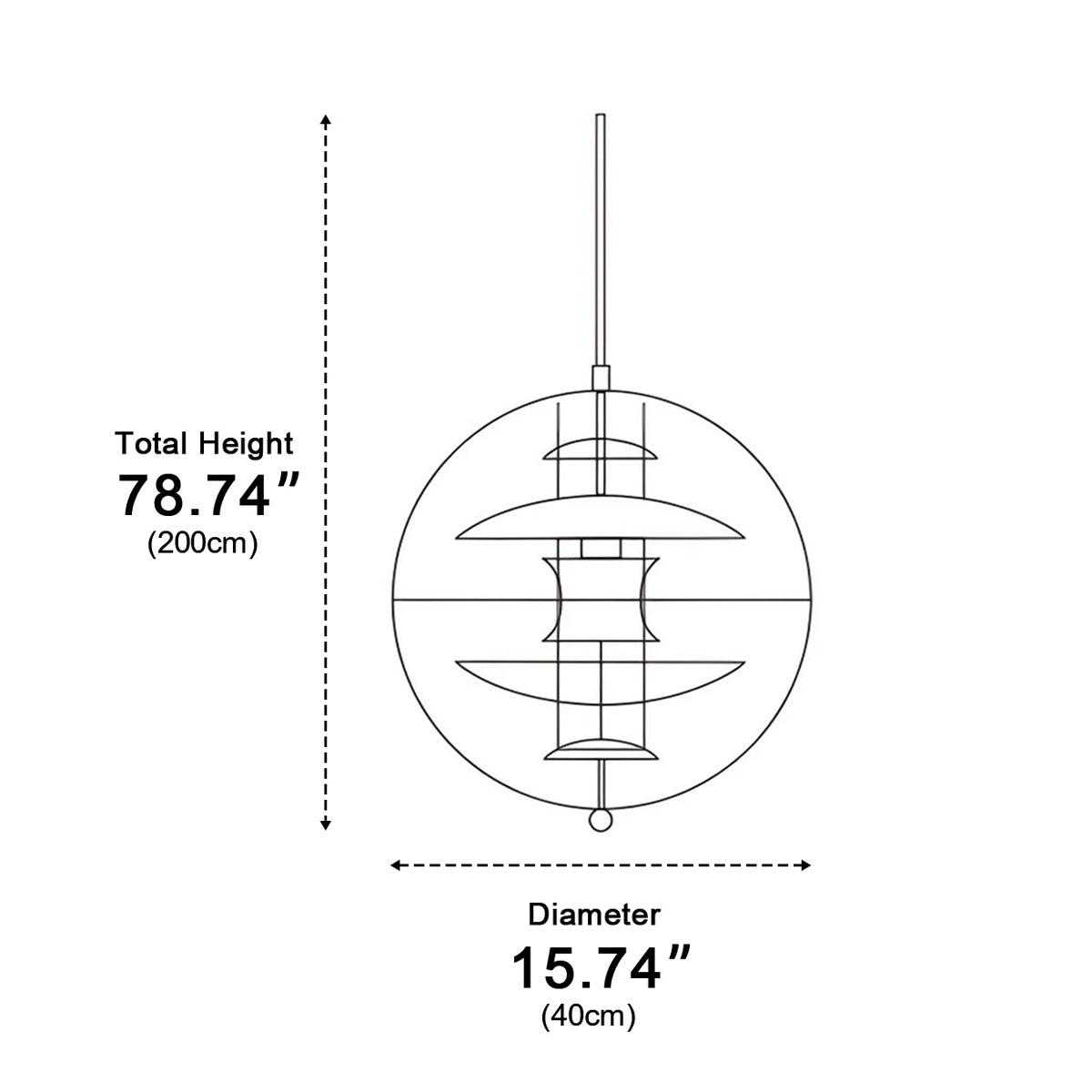 Pendant Light Acrylic Globe 40.0 cm Gold LED Dining Room Kitchen Island Hanging Ceiling Lamp Adjustable | Thomler