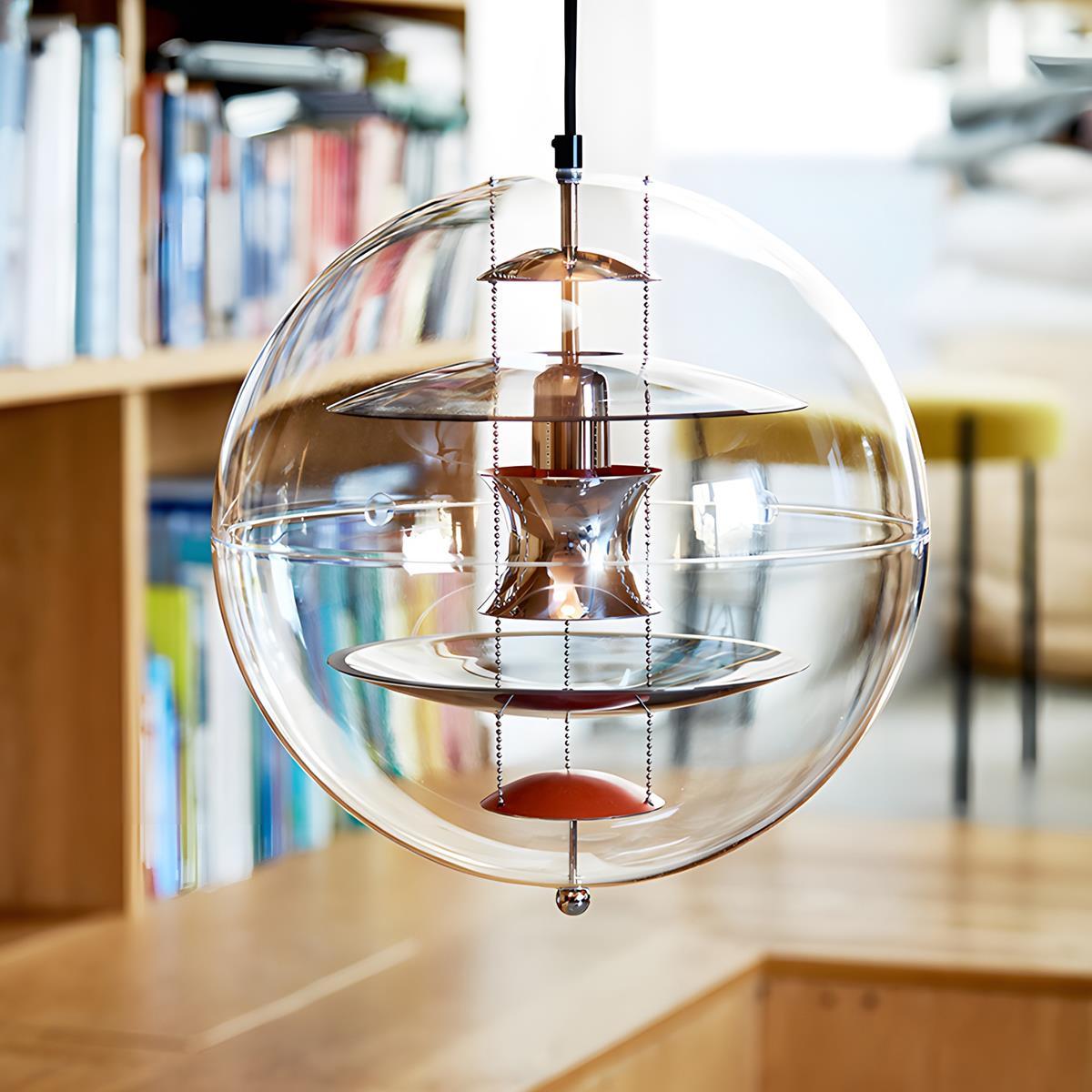 Pendant Light Acrylic Globe 40.0 cm Gold LED Dining Room Kitchen Island Hanging Ceiling Lamp Adjustable | Thomler