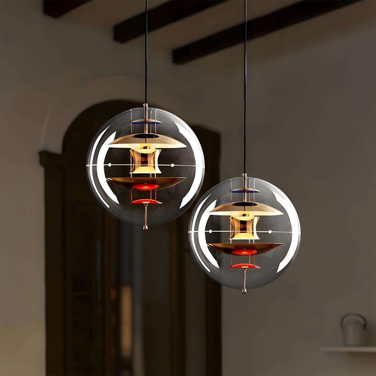 Pendant Light Acrylic Globe 40.0 cm Gold LED Dining Room Kitchen Island Hanging Ceiling Lamp Adjustable | Thomler