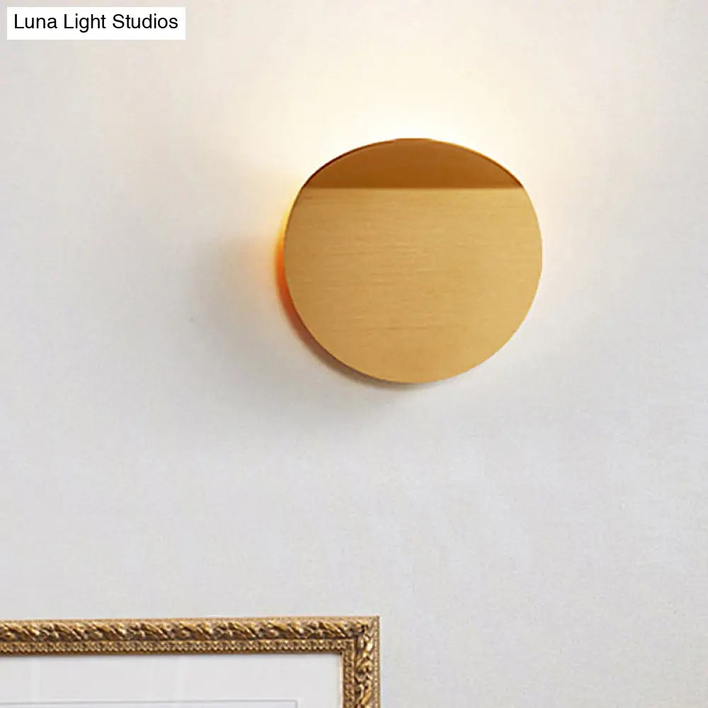 LED Wall Sconce Indoor Hallway Light Round Metal Fixture Black White Gray Gold Bronze Adjustable Brightness Corridor Entryway Hardwired | Thomler