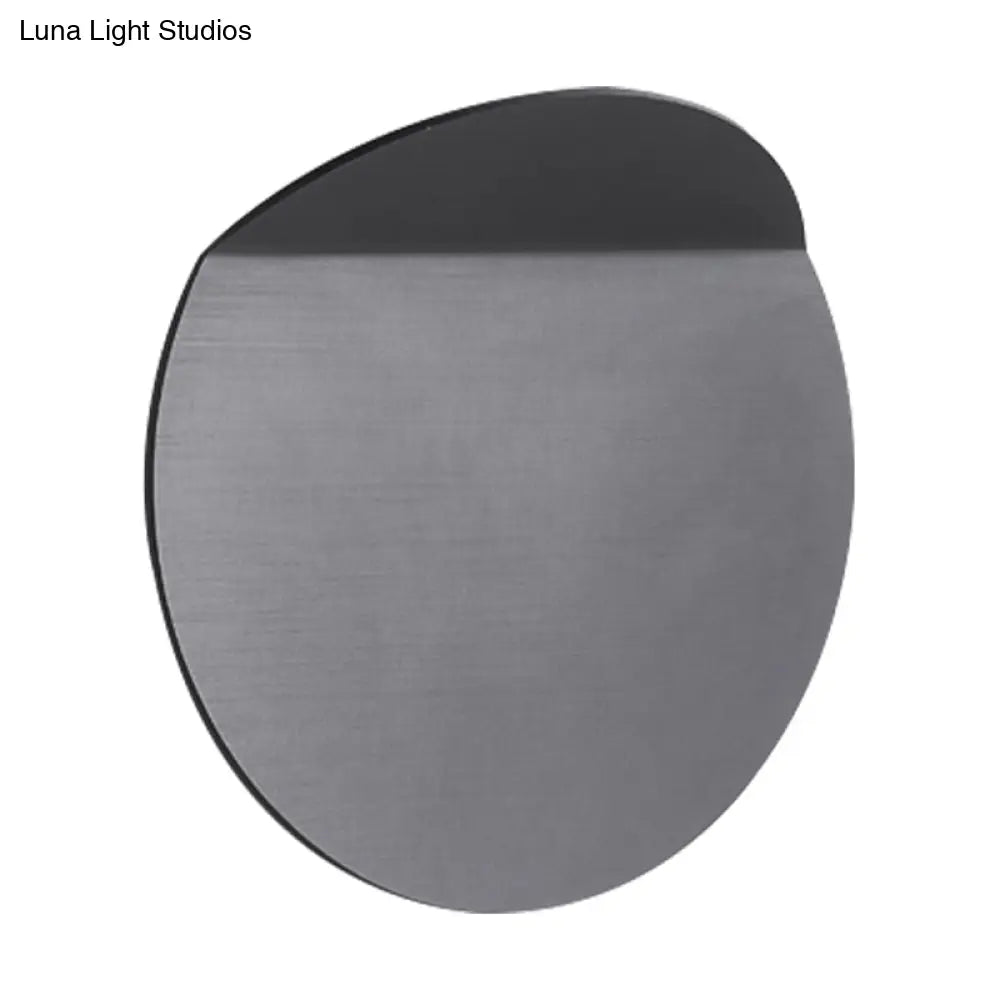 LED Wall Sconce Indoor Hallway Light Round Metal Fixture Black White Gray Gold Bronze Adjustable Brightness Corridor Entryway Hardwired | Thomler