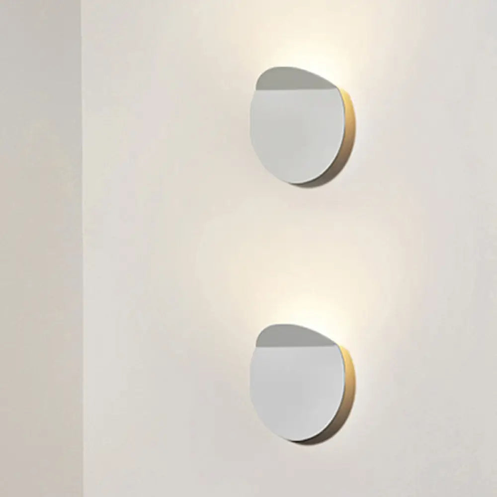 LED Wall Sconce Indoor Hallway Light Round Metal Fixture Black White Gray Gold Bronze Adjustable Brightness Corridor Entryway Hardwired | Thomler