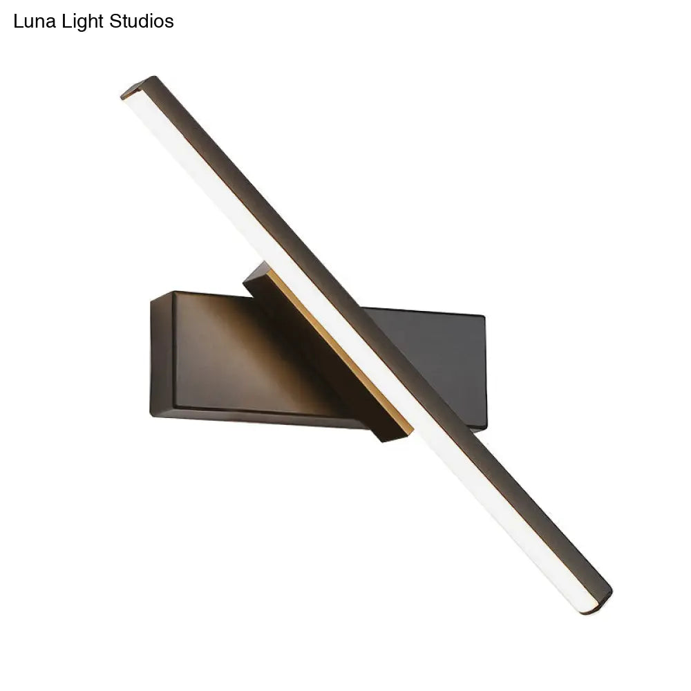Metal Linear LED Sconce Swivel Adjustable Acrylic Shade for Bedroom Hallway Bathroom Living Room Contemporary Hardwired 12-Inch | Thomler