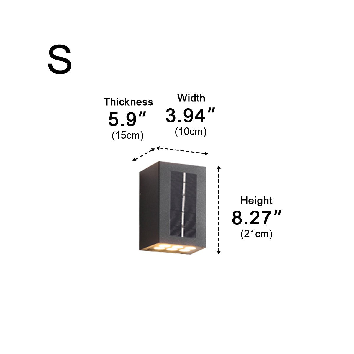 Wall Light Aluminium 6W Black Outdoor Garden Up Down Solar LED Waterproof Facade Lamp | Thomler