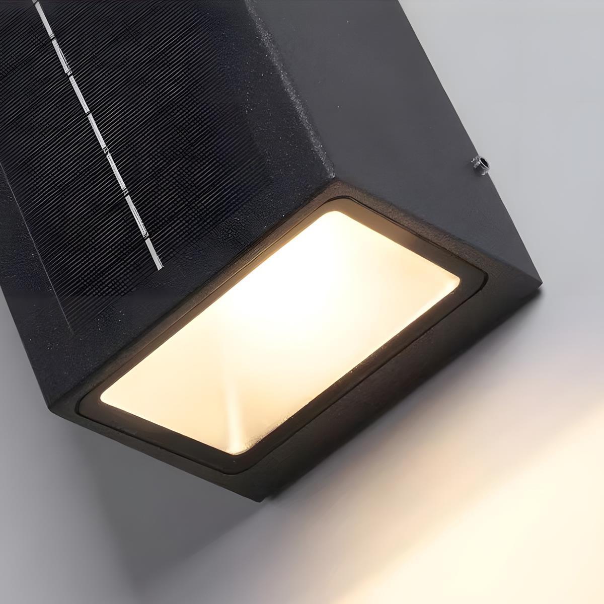 Wall Light Aluminium 6W Black Outdoor Garden Up Down Solar LED Waterproof Facade Lamp | Thomler