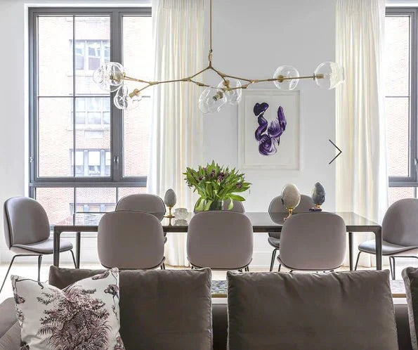 Branching Globe Chandelier with Smoky Glass Shades – Multi-Arm Statement Fixture for Dining Room & Kitchen Island Lighting | Thomler