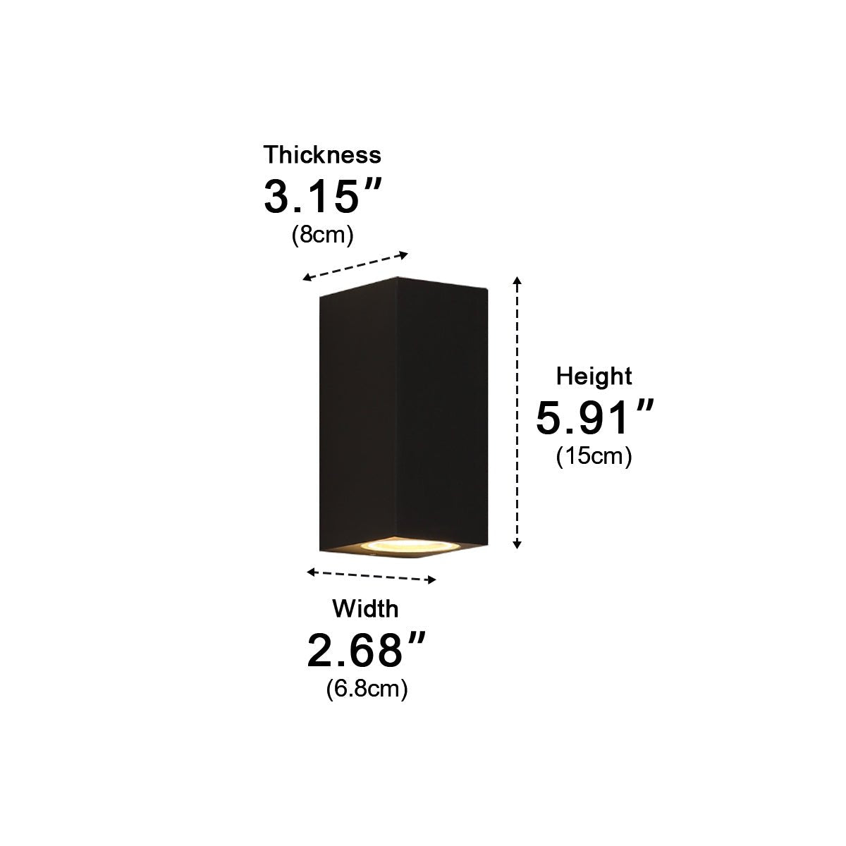 Wall Washer Outdoor LED Light 6W 3 in Warm White Modern Exterior Garden Courtyard Villa Illumination | Thomler
