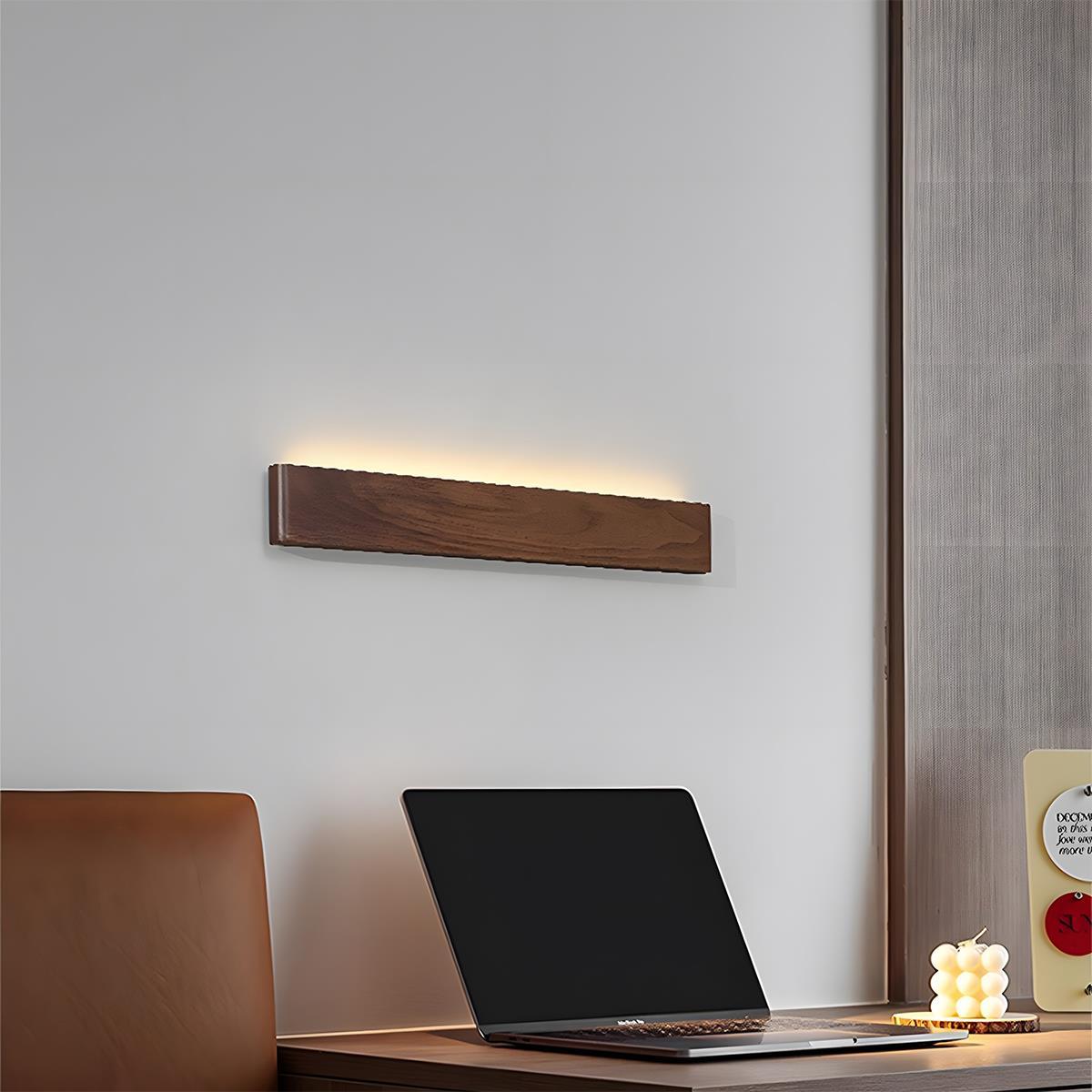 Wall Lamp Solid Walnut Wood 20.0 cm LED Bedroom Hallway Japandi Scandinavian Indoor Lighting Fixture | Thomler