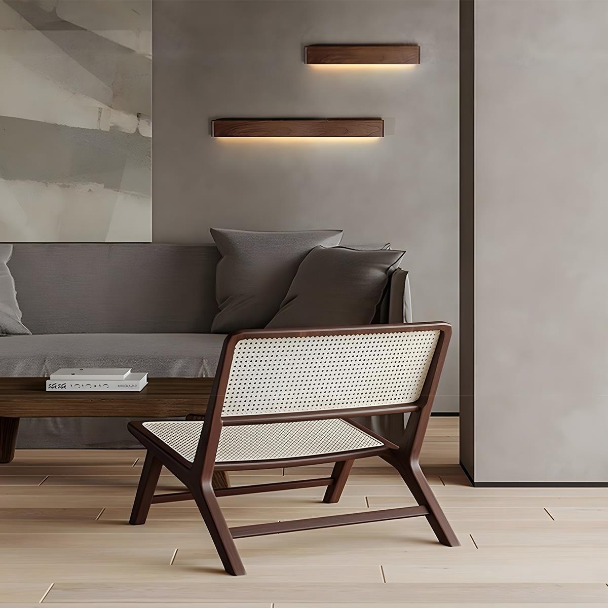 Wall Lamp Solid Walnut Wood 20.0 cm LED Bedroom Hallway Japandi Scandinavian Indoor Lighting Fixture | Thomler