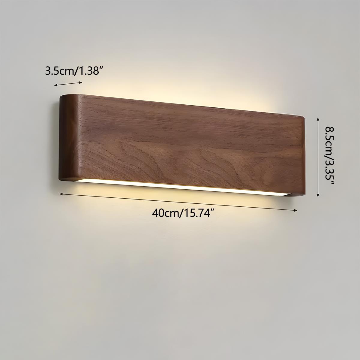 Wall Lamp Solid Walnut Wood 20.0 cm LED Bedroom Hallway Japandi Scandinavian Indoor Lighting Fixture | Thomler