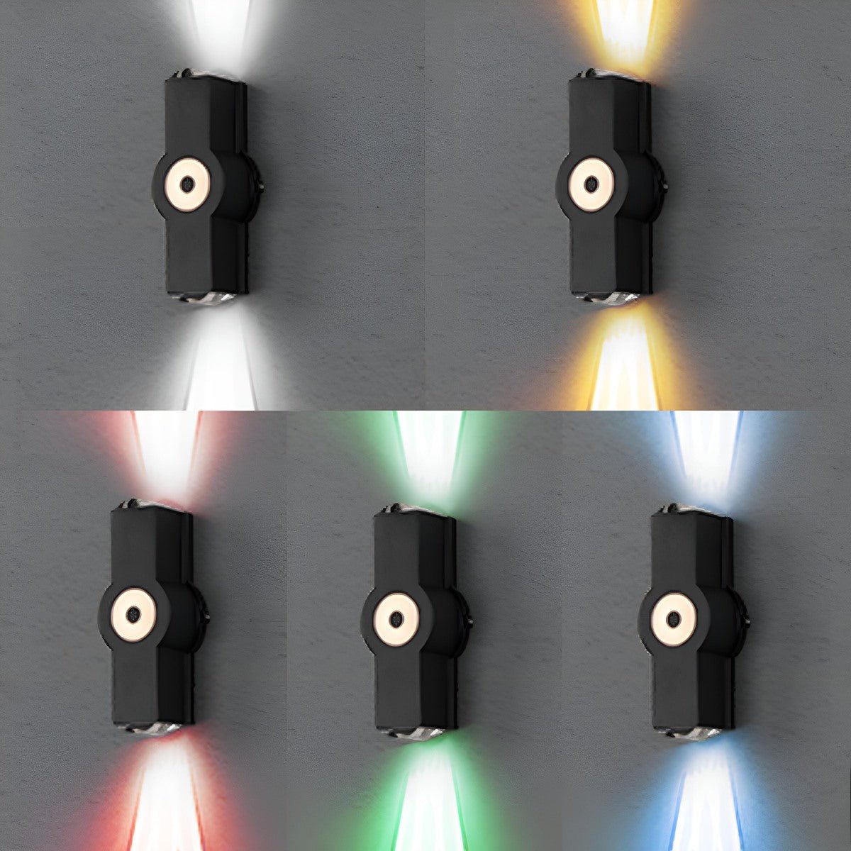 Directional LED Exterior Sconce Black Aluminum Adjustable Multi-Head Weatherproof Fixture for Porch Patio Yard Facade | Thomler