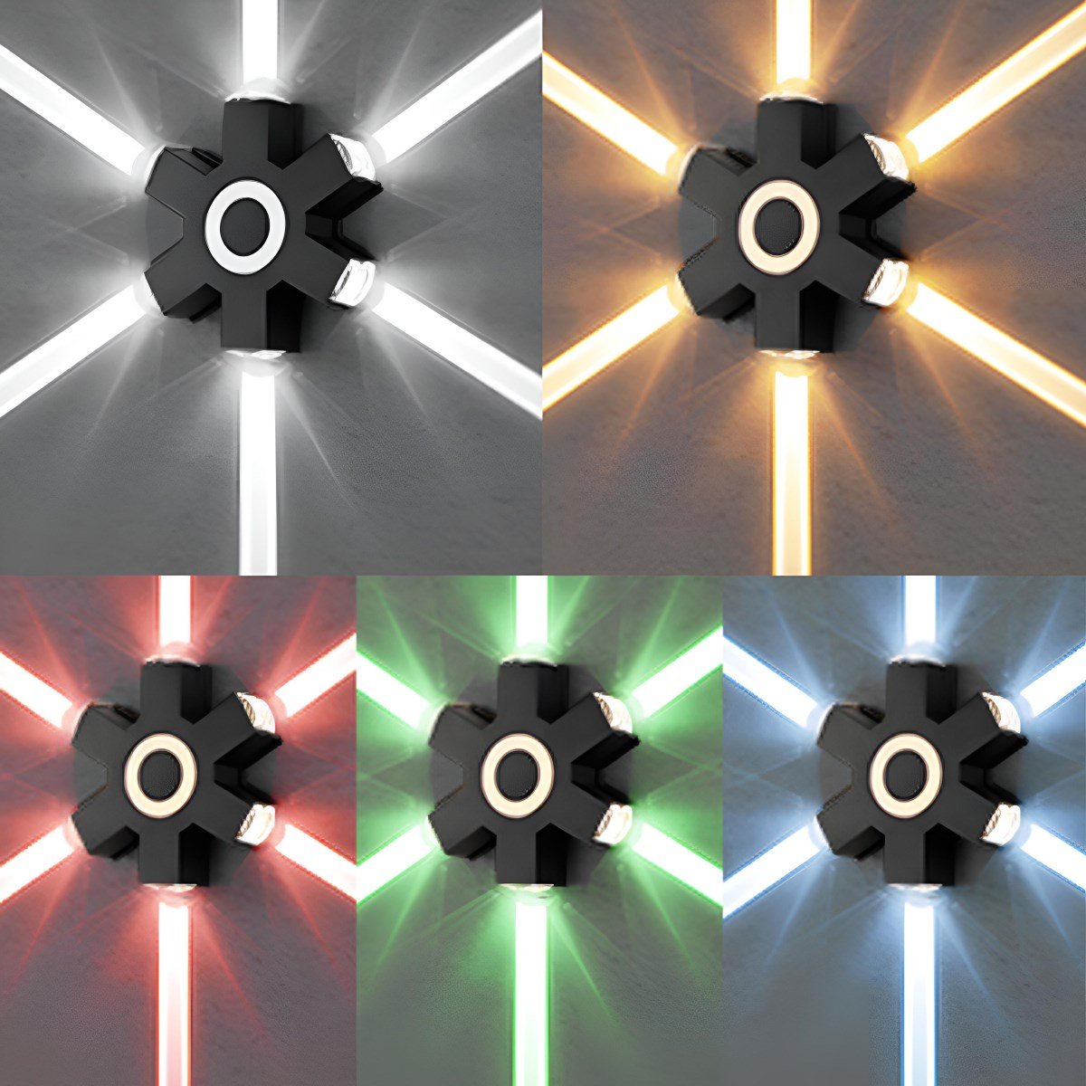 Directional LED Exterior Sconce Black Aluminum Adjustable Multi-Head Weatherproof Fixture for Porch Patio Yard Facade | Thomler