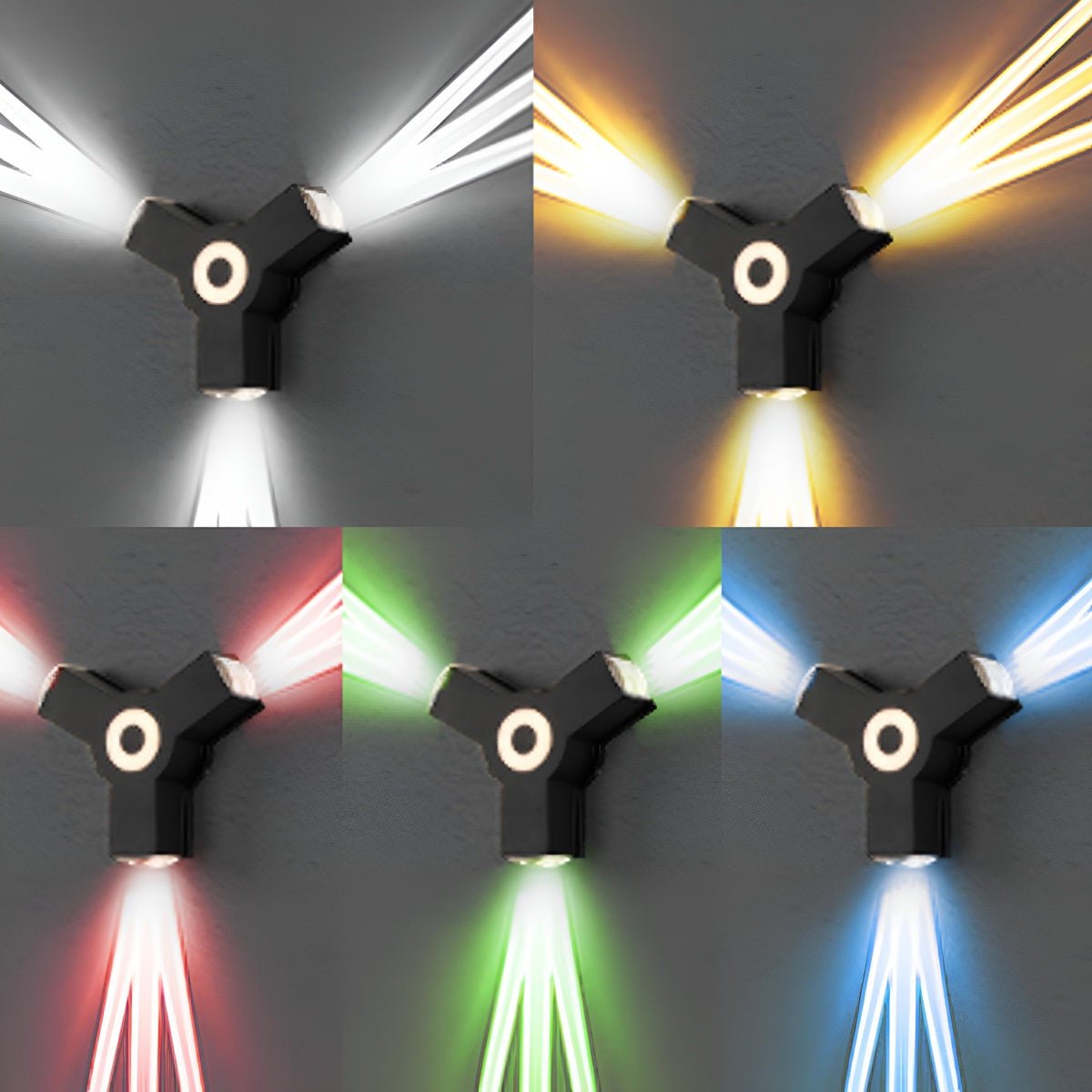 Directional LED Exterior Sconce Black Aluminum Adjustable Multi-Head Weatherproof Fixture for Porch Patio Yard Facade | Thomler