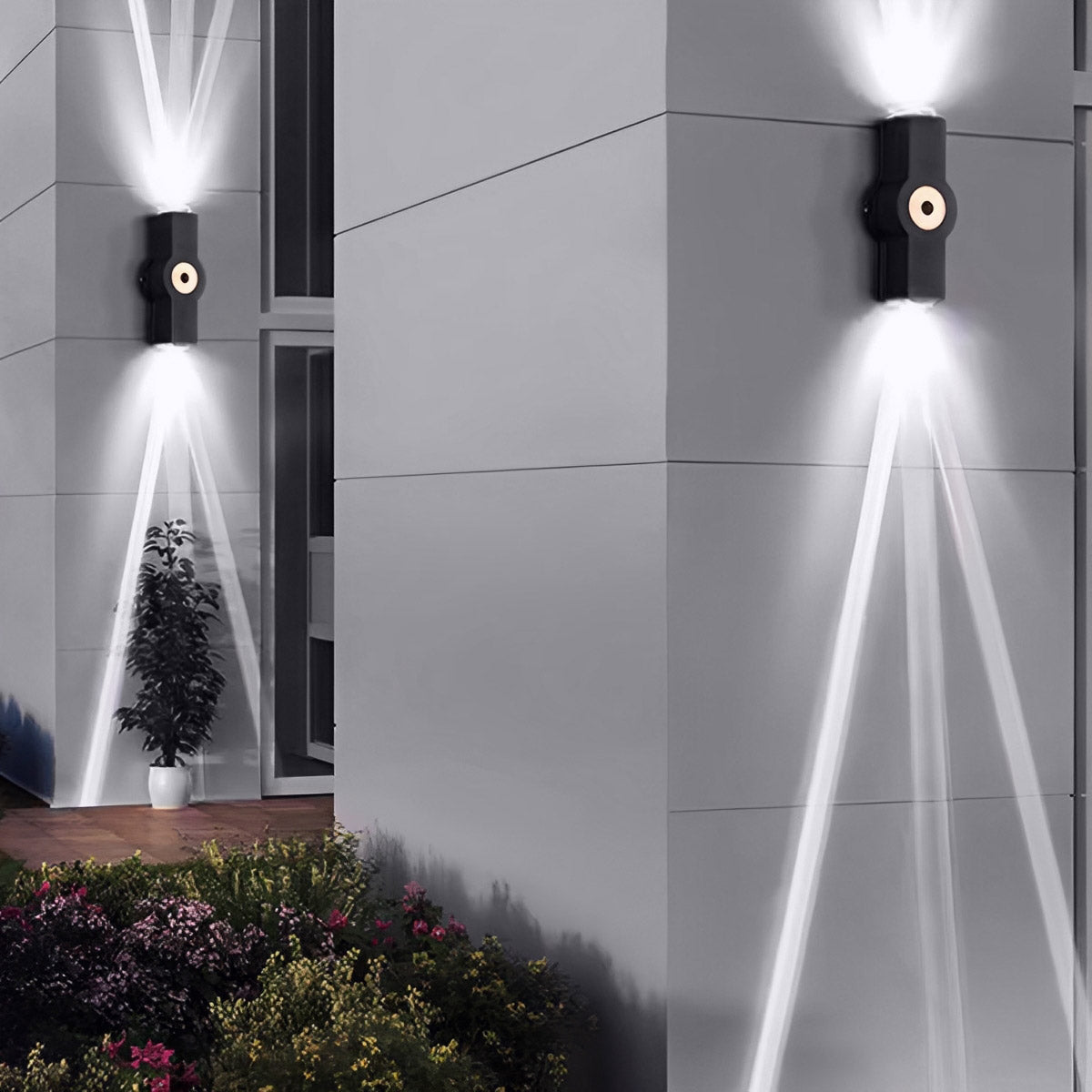 Directional LED Exterior Sconce Black Aluminum Adjustable Multi-Head Weatherproof Fixture for Porch Patio Yard Facade | Thomler