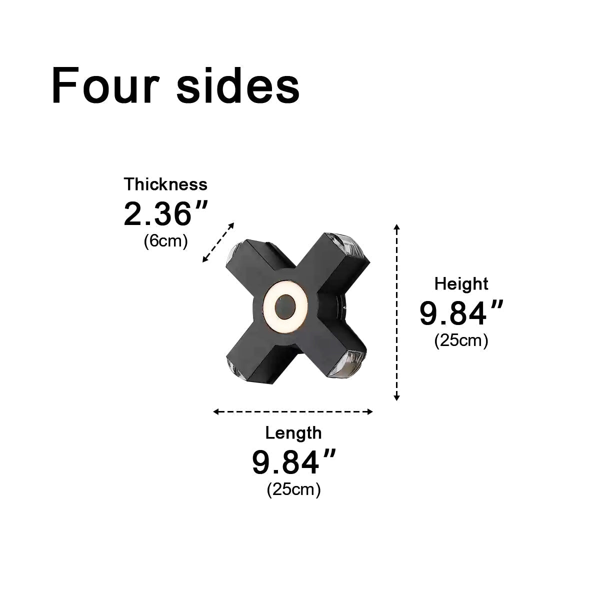 Directional LED Exterior Sconce Black Aluminum Adjustable Multi-Head Weatherproof Fixture for Porch Patio Yard Facade | Thomler