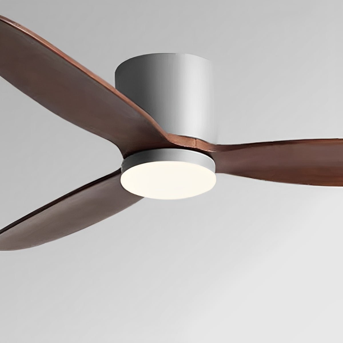 Ceiling Fan Wood Effect 142.0 cm White LED Living Room Quiet DC Motor Remote Control Scandinavian Ceiling Light | Thomler