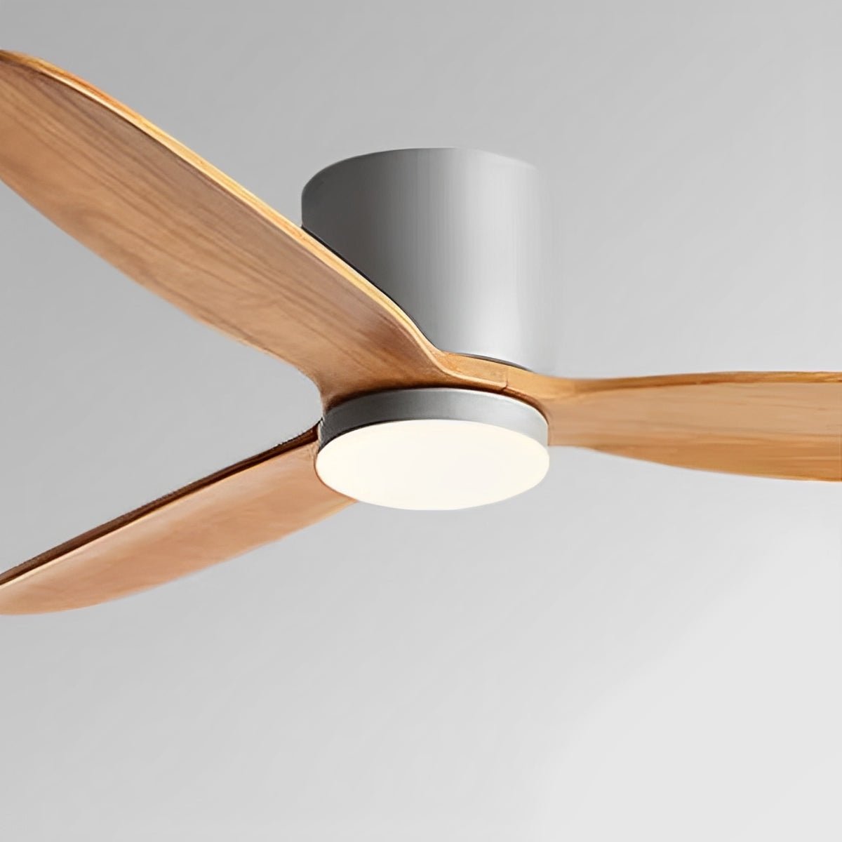 Ceiling Fan Wood Effect 142.0 cm White LED Living Room Quiet DC Motor Remote Control Scandinavian Ceiling Light | Thomler