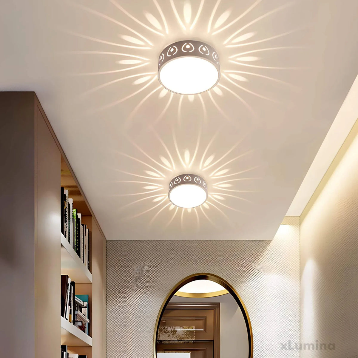 LED Ceiling Light Fixture for Hallway Entryway and Porch – Crystal Accent Flush Mount Lighting for Modern Homes | Thomler