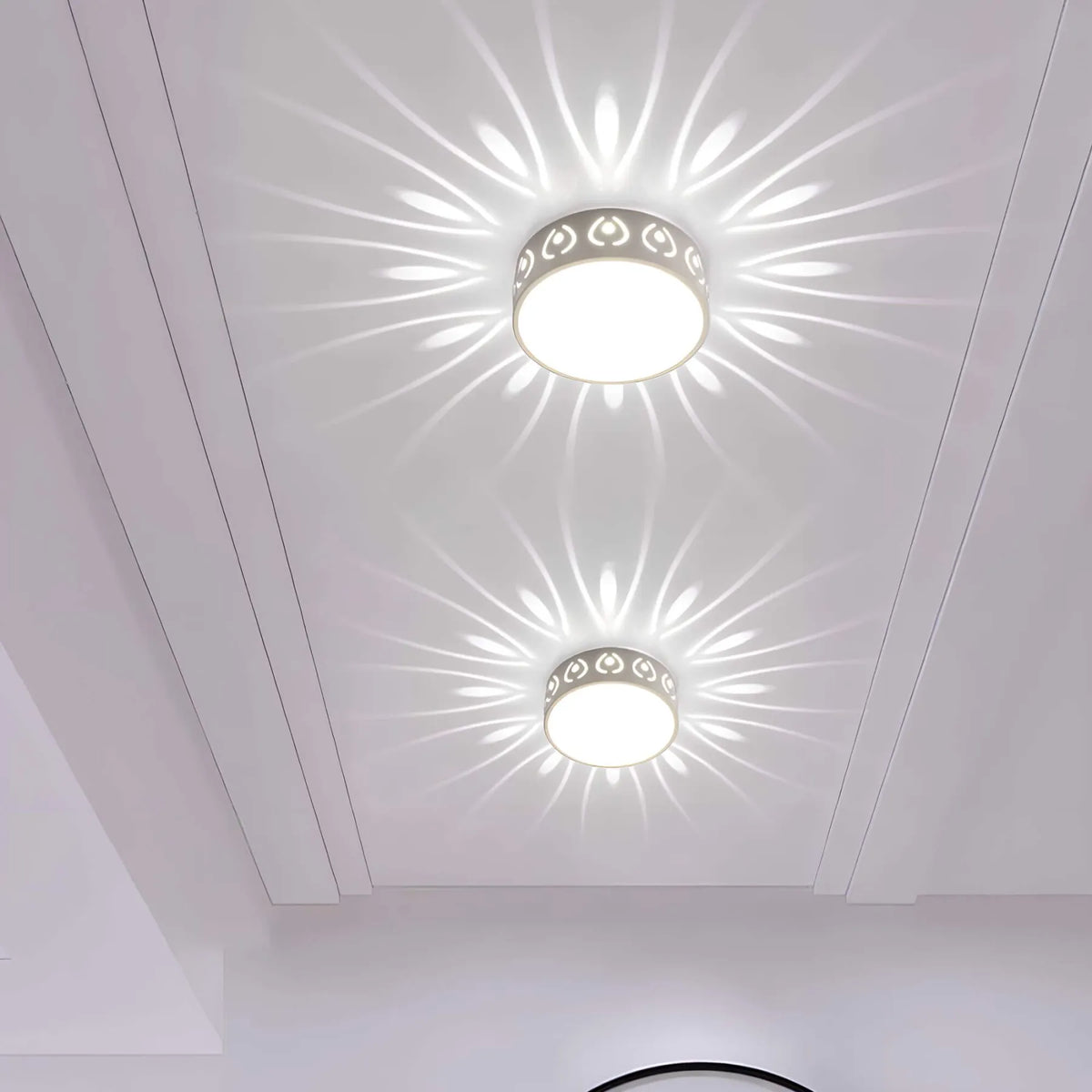 LED Ceiling Light Fixture for Hallway Entryway and Porch – Crystal Accent Flush Mount Lighting for Modern Homes | Thomler