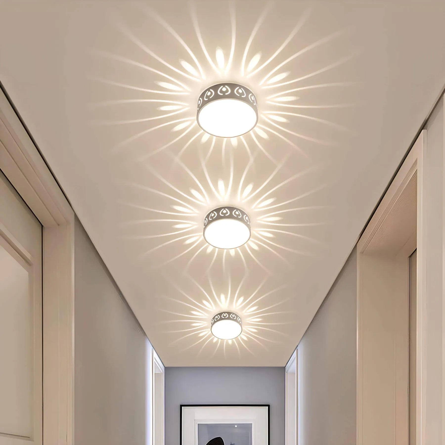 LED Ceiling Light Fixture for Hallway Entryway and Porch – Crystal Accent Flush Mount Lighting for Modern Homes | Thomler