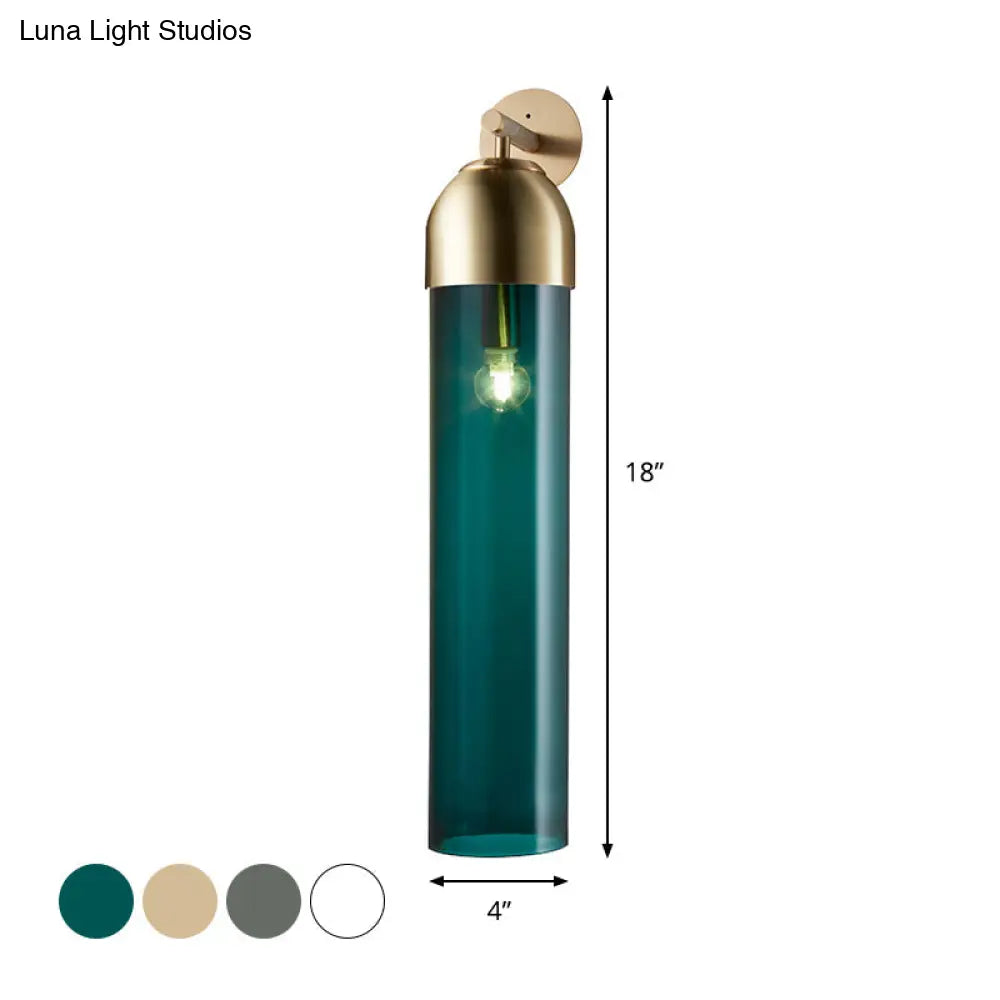 Glass Tube Wall Sconce with Arched Bracket – Single-Light Fixture for Bedroom, Hallway & Living Room – Modern Minimalist Design | Thomler