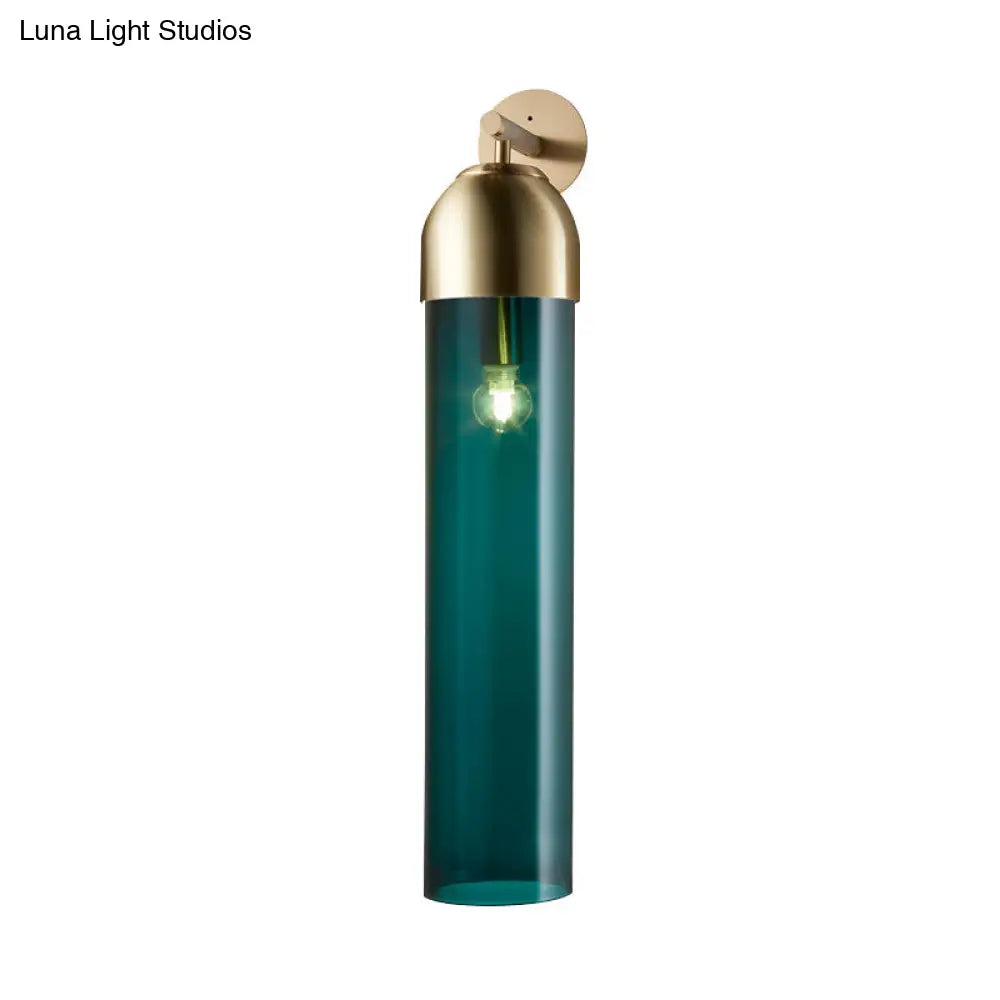 Glass Tube Wall Sconce with Arched Bracket – Single-Light Fixture for Bedroom, Hallway & Living Room – Modern Minimalist Design | Thomler