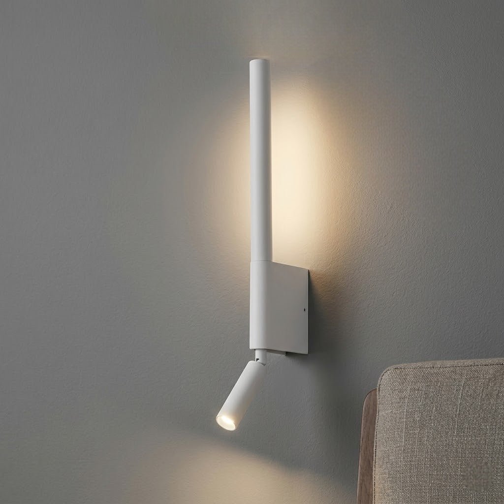 Dual-Function Wall Sconce with Swivel Reading Light for Bedroom & Nightstand | Modern LED Task Lamp | 12W Aluminum Fixture | Thomler