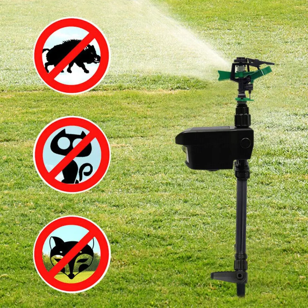 Outdoor Motion Sensor Sprinkler for Yard & Garden Animal Control | Humane Deterrent System with 120° Detection | Solar Powered Irrigation | Thomler