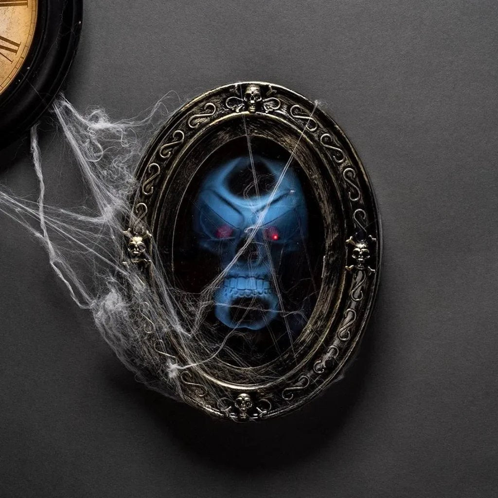 Spooky Animated Skeleton Magic Mirror – Sensor-Triggered Halloween Decoration for Walls & Parties | Thomler