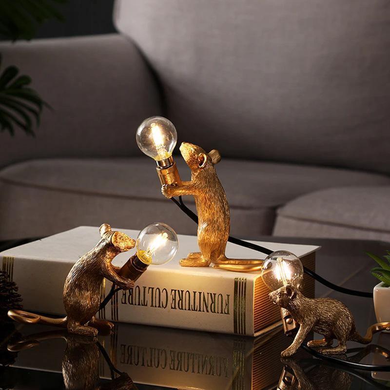 Whimsical Animal Figurine Desk Light with LED Bulb for Bedroom Nightstand Living Room Kids Room Accent Lighting Minimalist Decor | Thomler