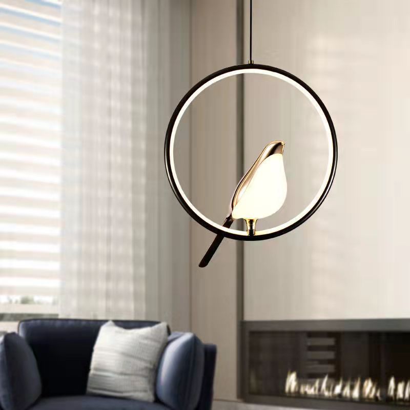 Bird Branch Pendant Light with Warm LED Glow – Nature-Inspired Iron Hanging Lamp for Dining Room, Reading Nook & Living Space – 11.5 in Wide | Thomler