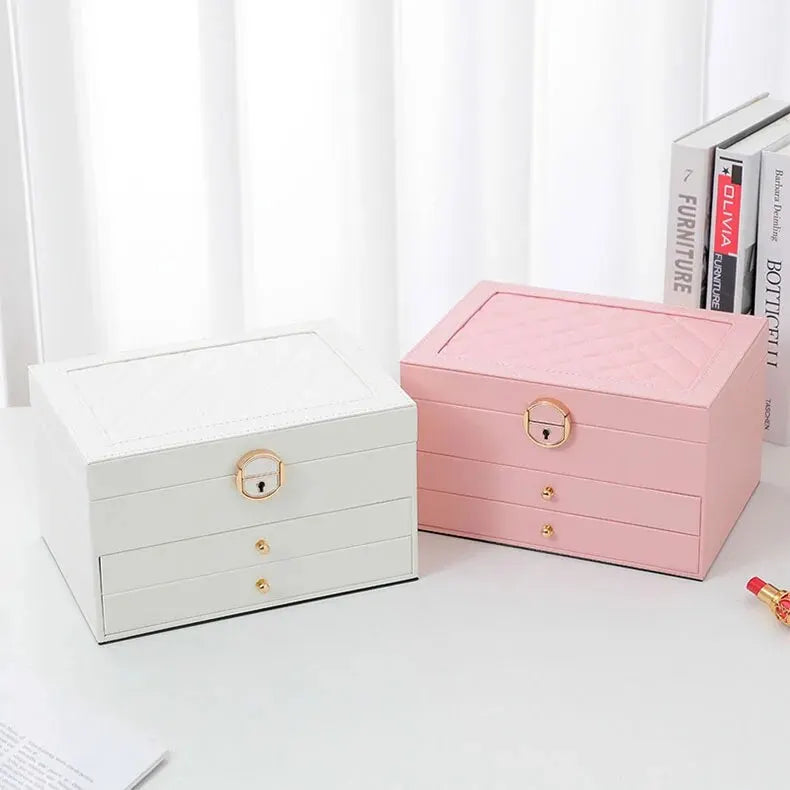 Jewellery Box Multi Layer 23.0 cm Black Organiser For Rings Necklaces Vanity Storage Case | Thomler
