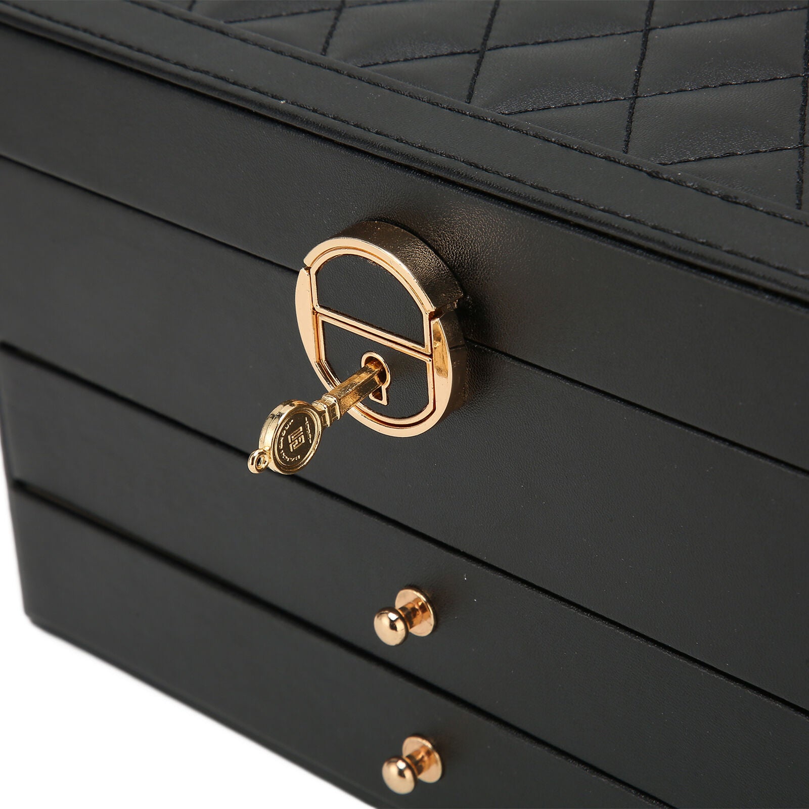 Jewellery Box Multi Layer 23.0 cm Black Organiser For Rings Necklaces Vanity Storage Case | Thomler