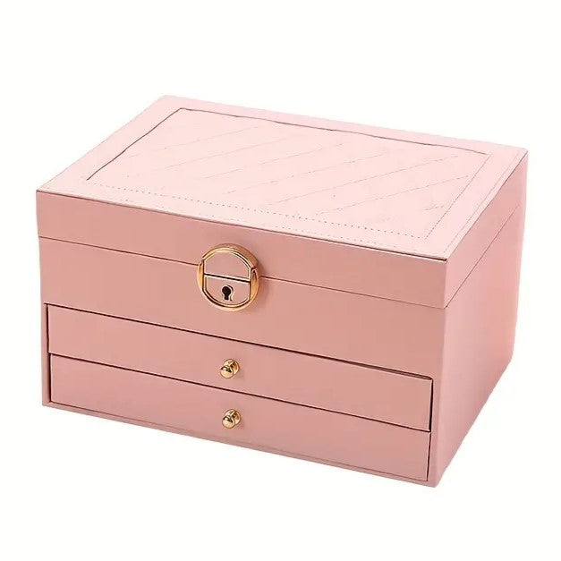 Jewellery Box Multi Layer 23.0 cm Black Organiser For Rings Necklaces Vanity Storage Case | Thomler