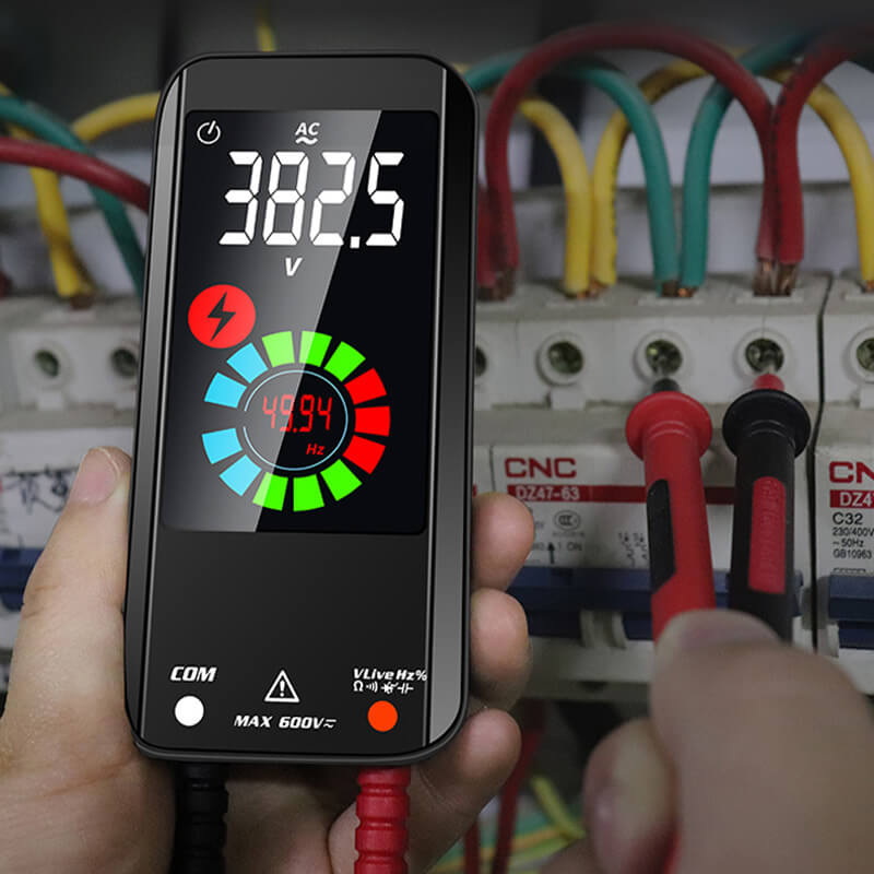 Auto-Ranging Digital Multimeter with Smart Detection & Color LCD Display for Voltage, Current, Resistance & Temperature Testing | Thomler