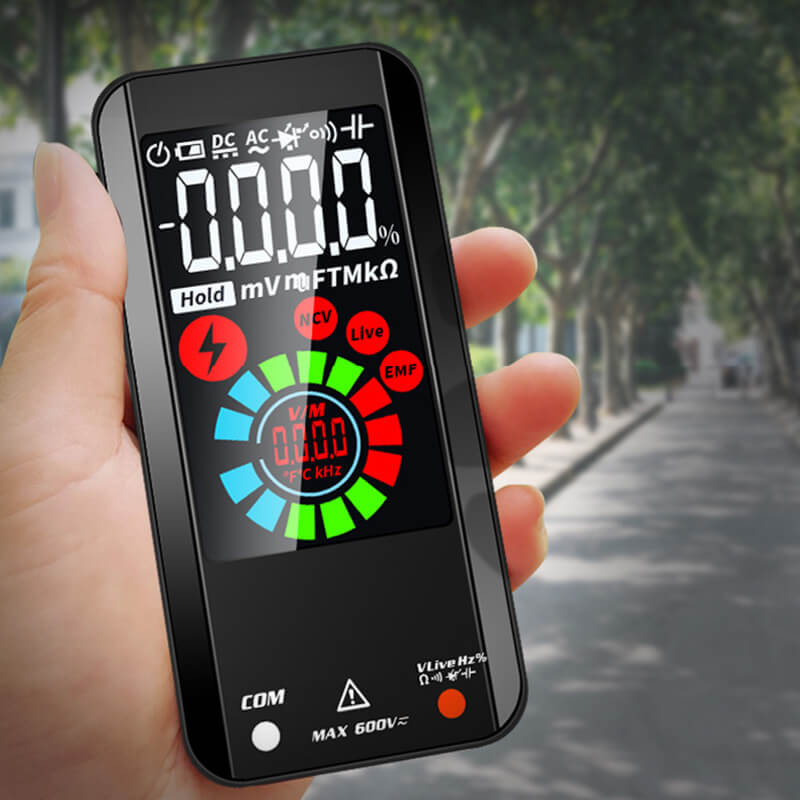 Auto-Ranging Digital Multimeter with Smart Detection & Color LCD Display for Voltage, Current, Resistance & Temperature Testing | Thomler