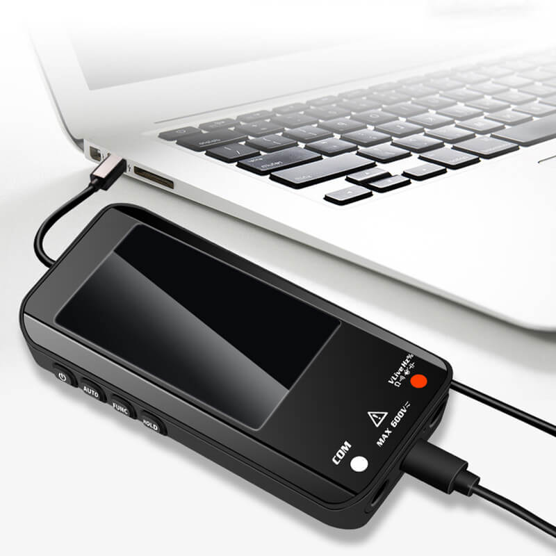 Auto-Ranging Digital Multimeter with Smart Detection & Color LCD Display for Voltage, Current, Resistance & Temperature Testing | Thomler