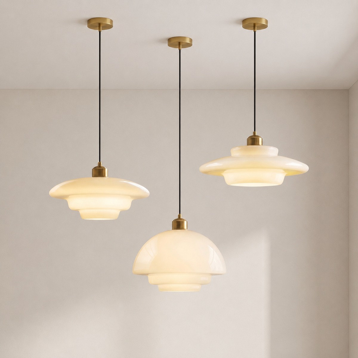 Frosted Glass Pendant Light – Modern Minimalist Kitchen & Dining Room Ceiling Fixture with Diffused LED Glow | Thomler
