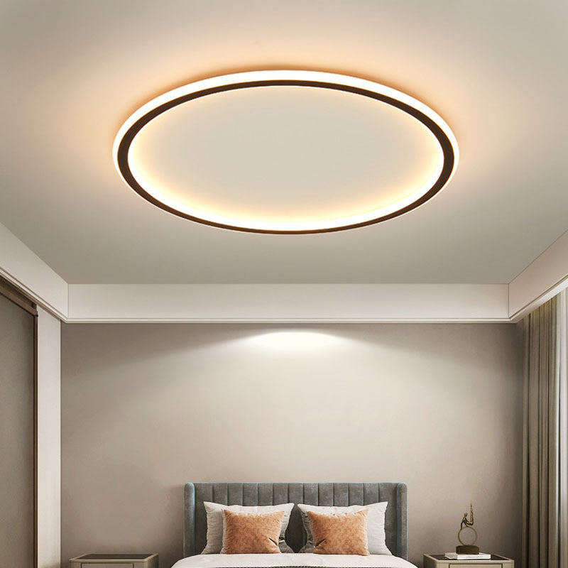 Minimalist Round LED Flush Mount Ceiling Light – Modern Scandinavian Style for Dining Room, Kitchen & Living Room – Aluminum Frame in | Thomler