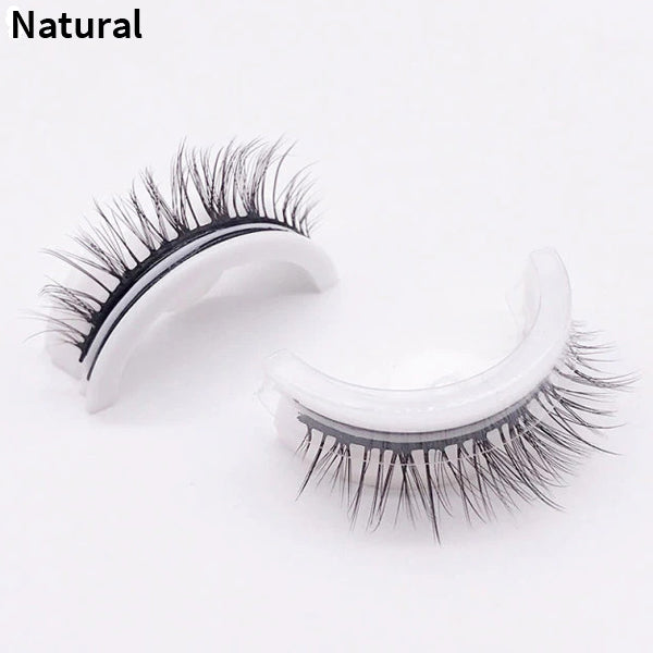 Self-Adhesive False Eyelashes No Glue Heat-Activated Reusable Lash Strips Natural Volume Long Styles Easy Apply 3-Second Hold Washable | Thomler