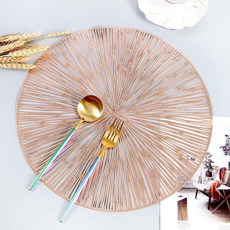 Placemat PVC 15 in Round Non-Slip Dining Table Artistic Kitchen Decor Cosmic Design | Thomler