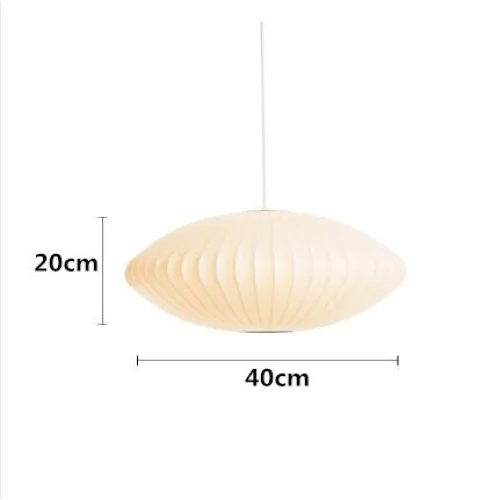 Pendant Light Silk Bubble Shade White Indoor Dining Room Living Space Hanging Ceiling Lamp | Thomler