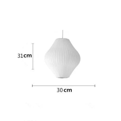 Pendant Light Silk Bubble Shade White Indoor Dining Room Living Space Hanging Ceiling Lamp | Thomler